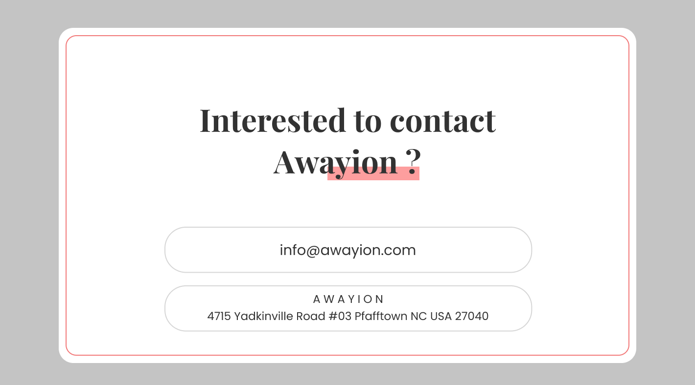 Contact awayion email and address